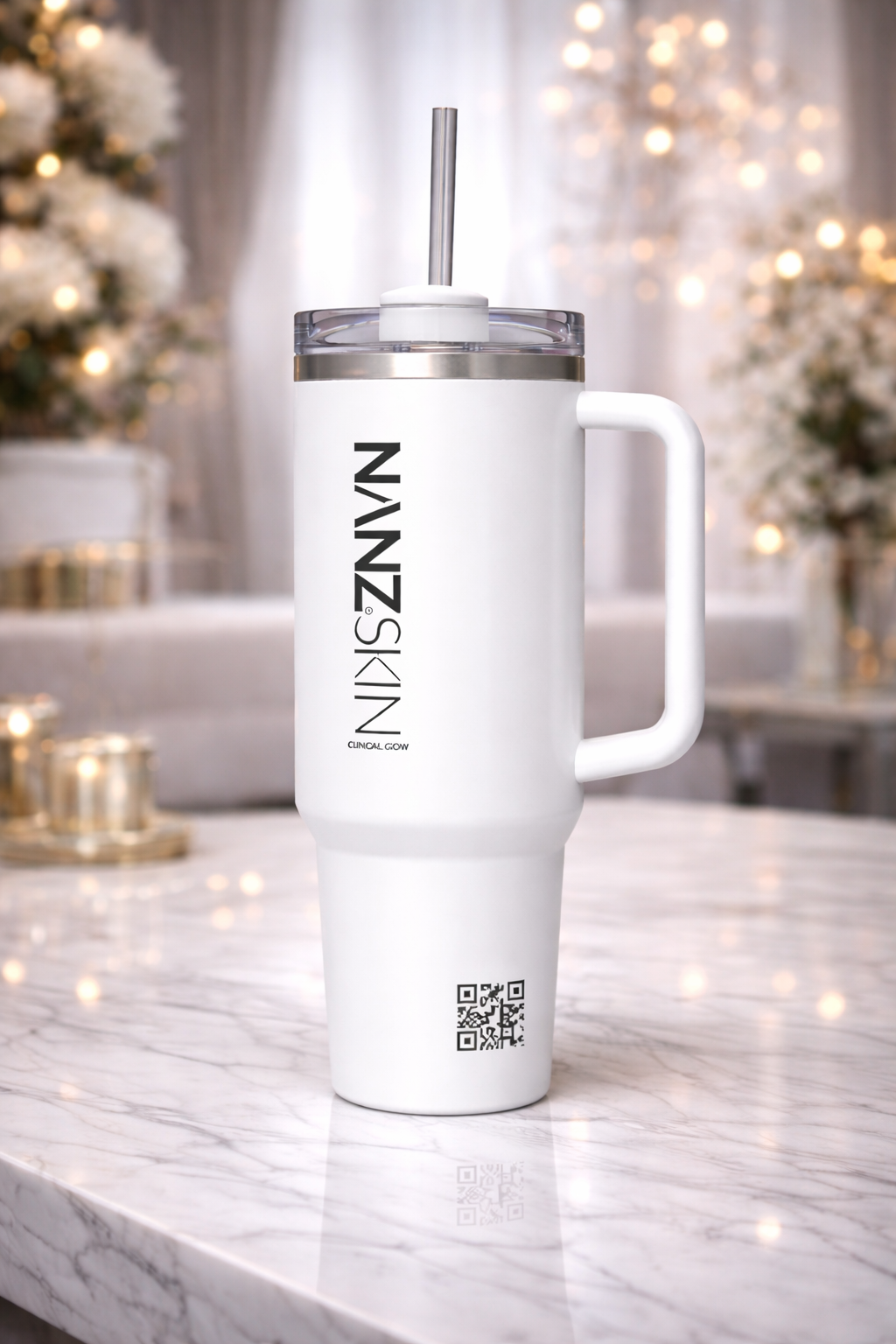 NANZSKIN Signature Insulated Bottle - White