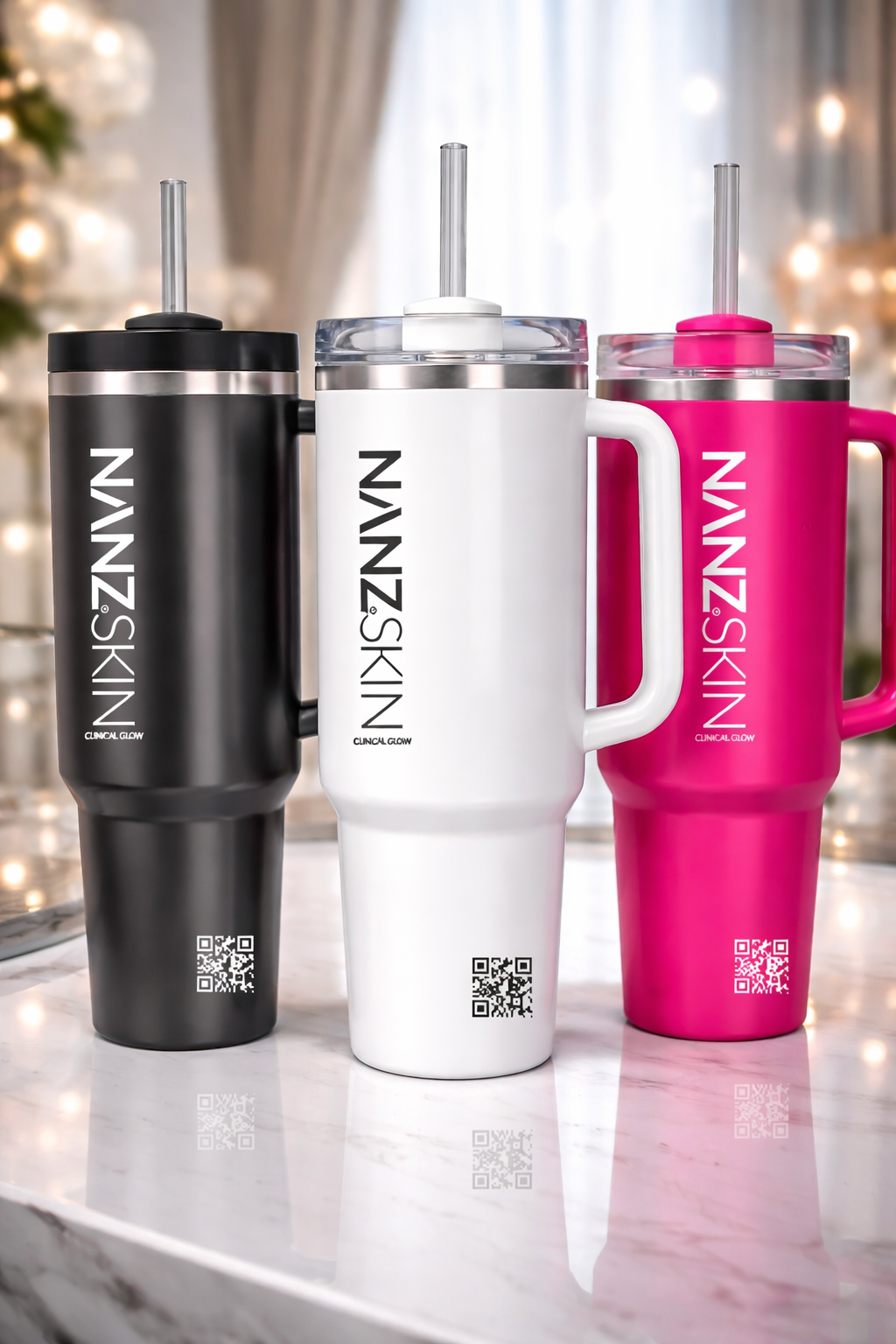 NANZSKIN Signature Insulated Bottle - White