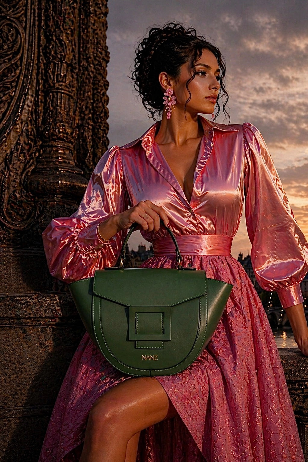 NANZ Lucella Sculpture Handbag - Green