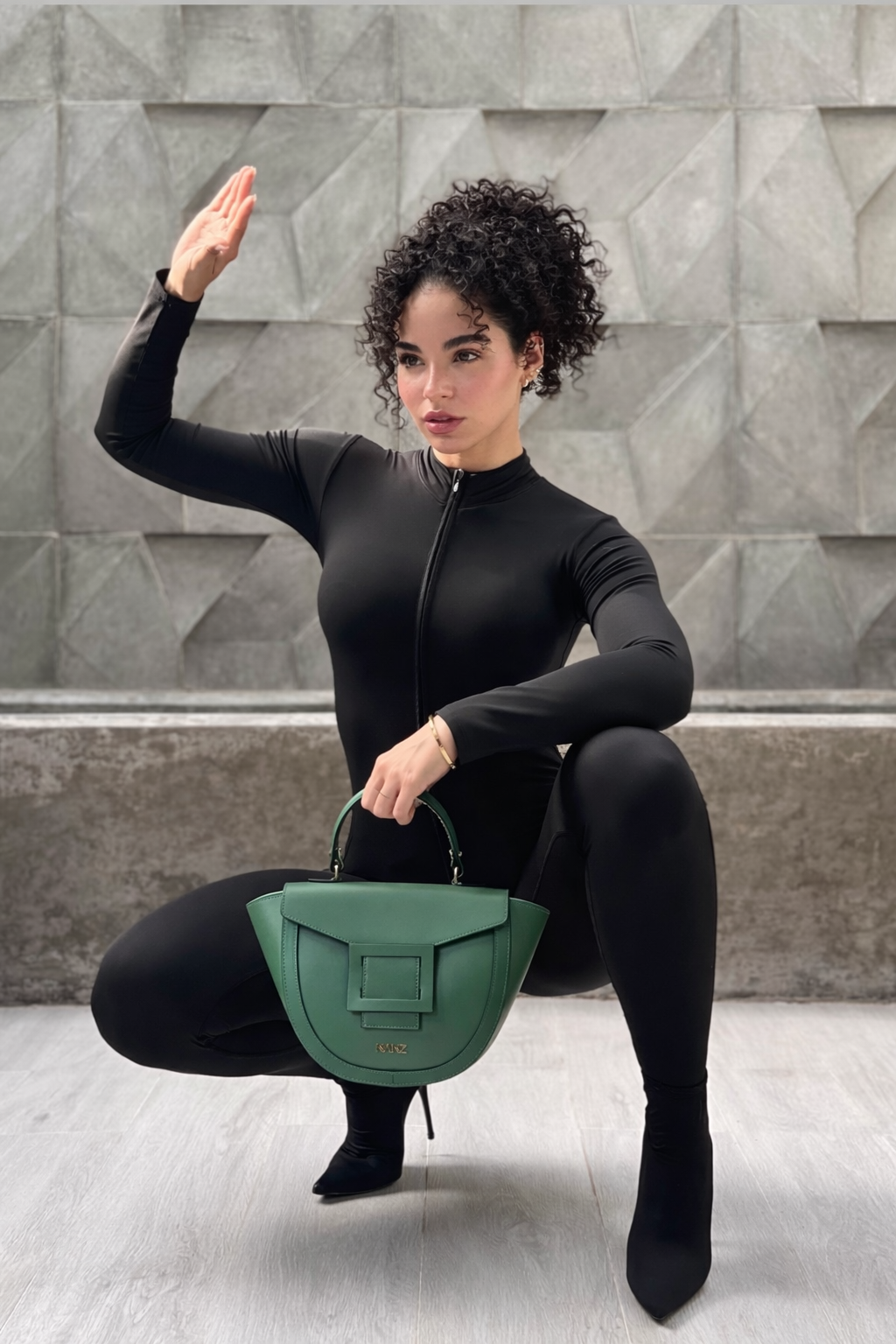 NANZ Lucella Sculpture Handbag - Green