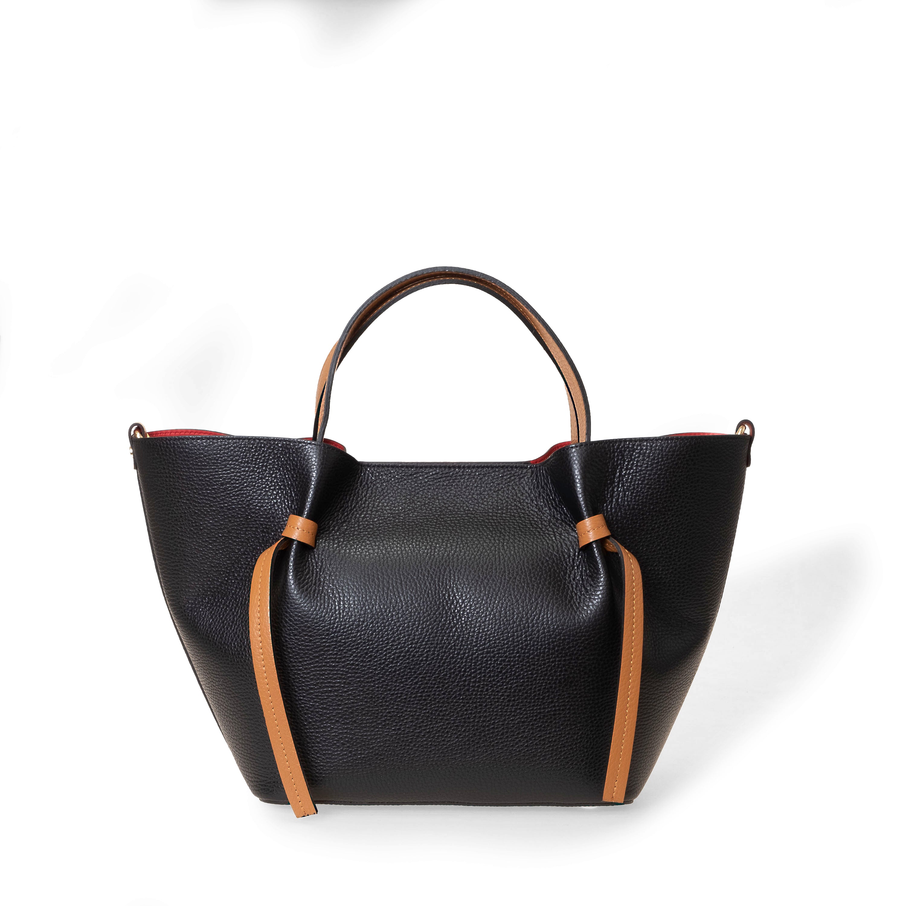 NANZ Élodie Noir Tan Leather Handbag