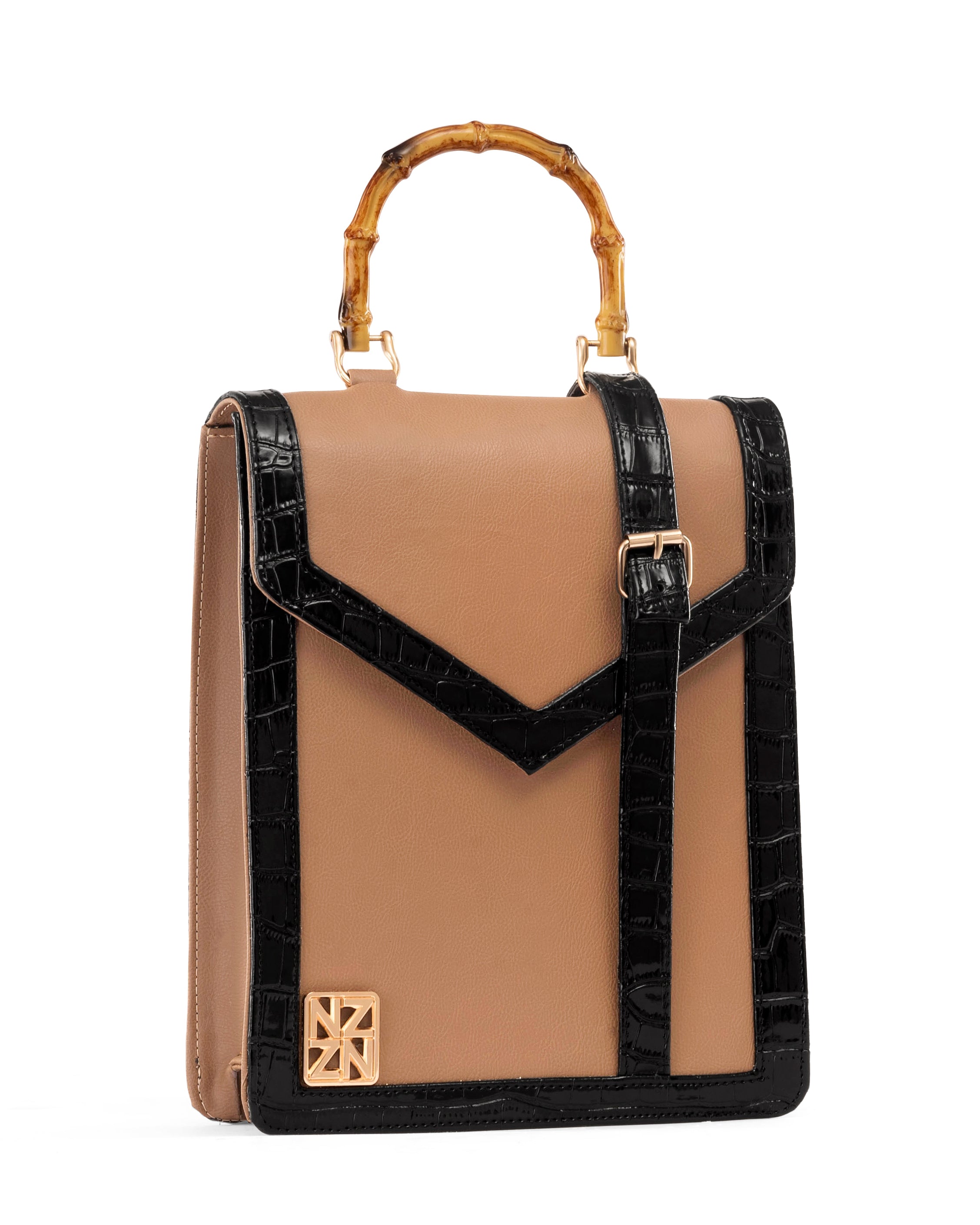 NANZ HERITAGE BAMBOO HANDBAG - Tan
