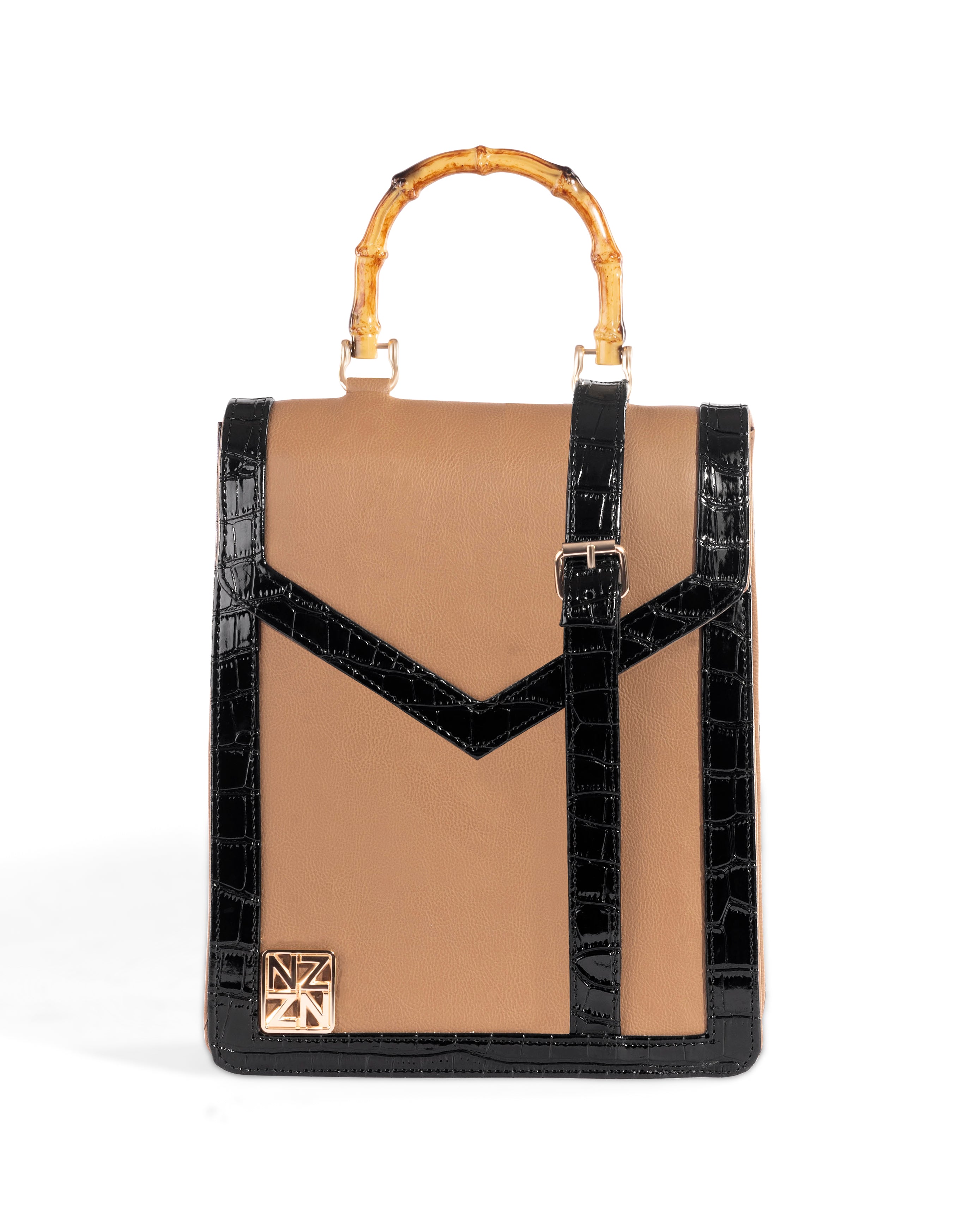 NANZ HERITAGE BAMBOO HANDBAG - Tan