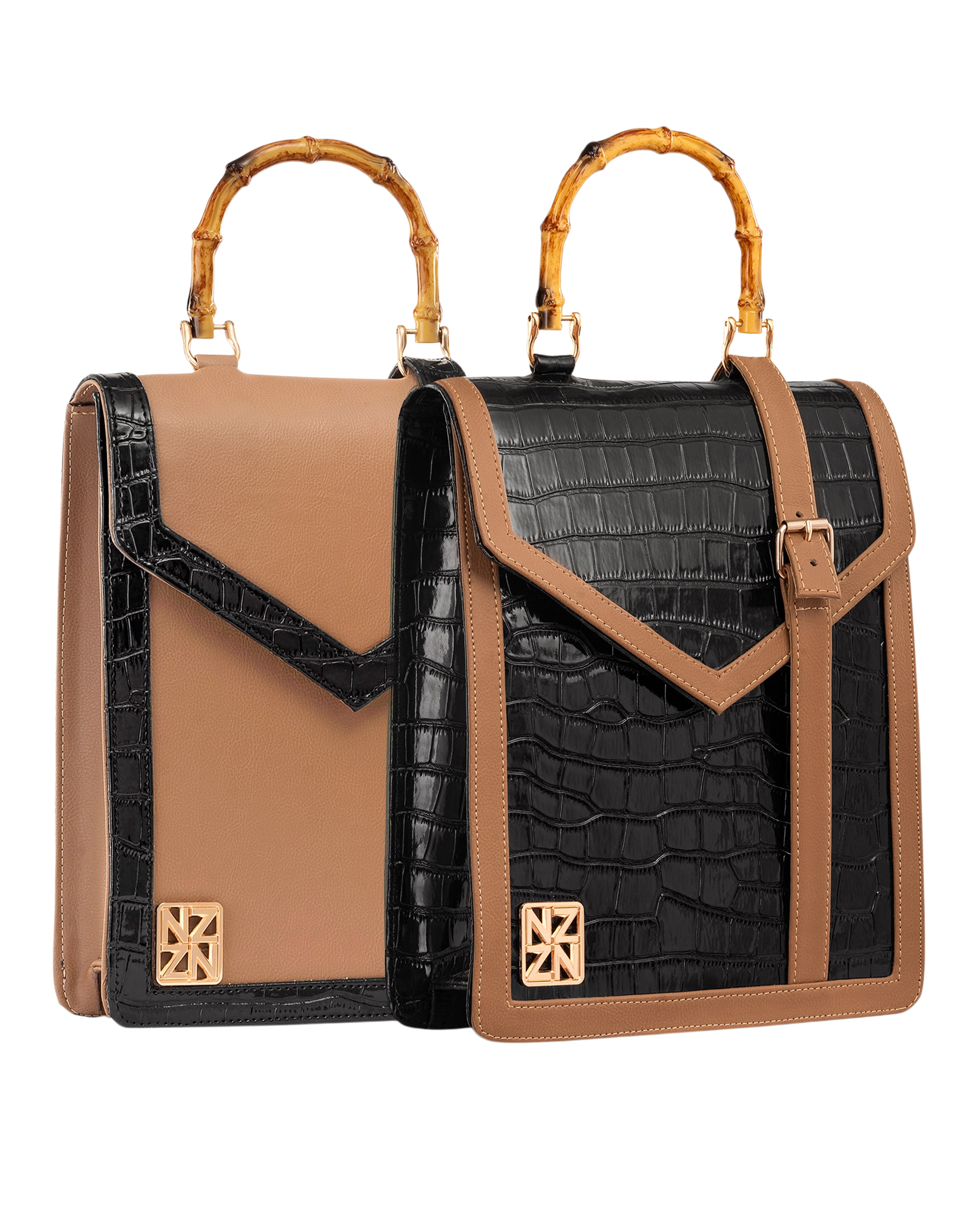 NANZ HERITAGE BAMBOO HANDBAG - Tan