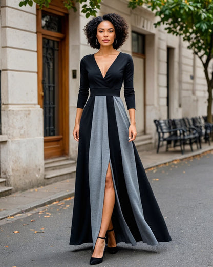 The NANZ Aurelia Draped Maxi Dress