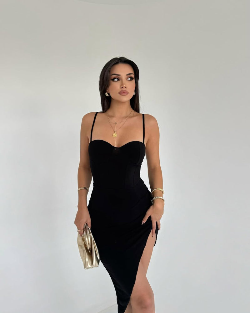 NANZ Eterna Luxe Slit Dress