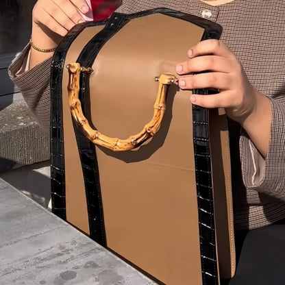 NANZ Noire Bamboo Handbag - Tan