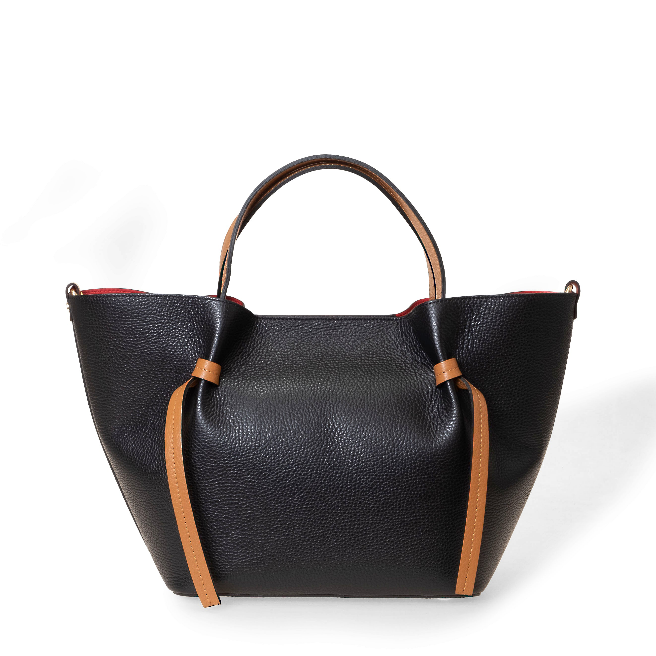 NANZ Élodie Noir Tan Leather Handbag