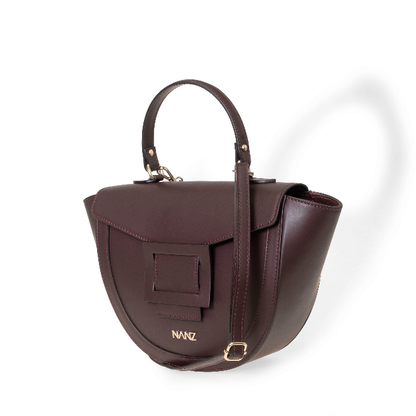 NANZ Lucella Sculpture Handbag -  Burgundy