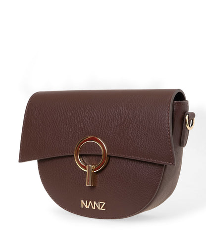 NANZ Camilla Heritage Crossbody Handbag - Brown