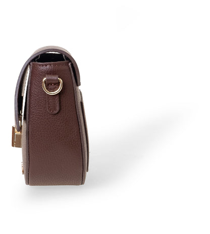 NANZ Camilla Heritage Crossbody Handbag - Brown