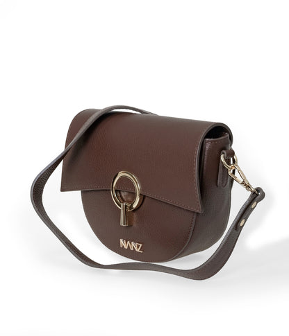 NANZ Camilla Heritage Crossbody Handbag - Brown