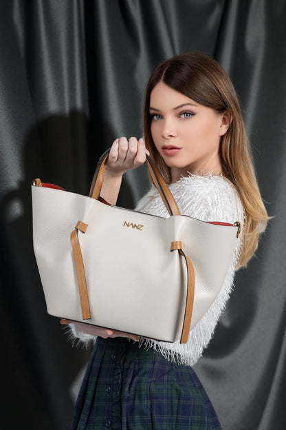 NANZ Élodie Handbag In Biege