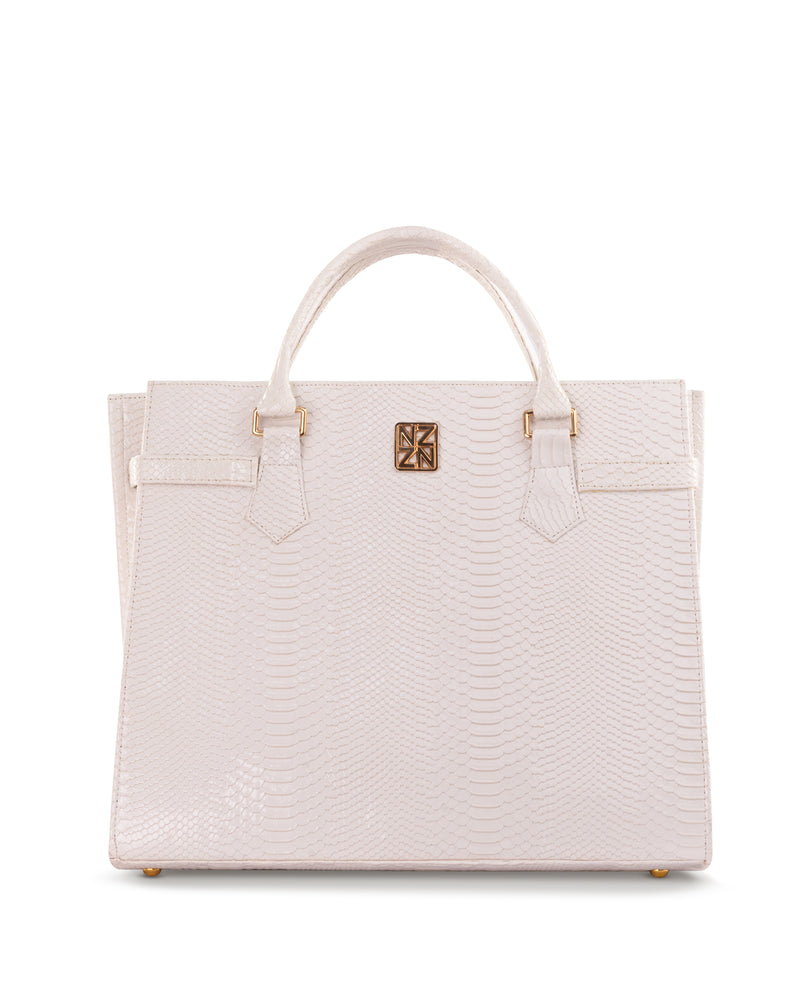 NANZ MAJESTÉ MAXI TOTE HANDBAG - WHITE