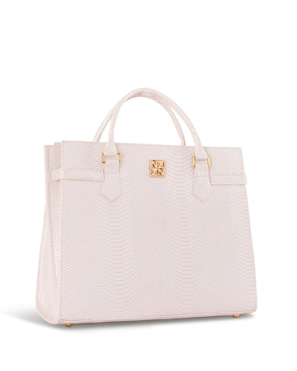 NANZ MAJESTÉ MAXI TOTE HANDBAG - WHITE