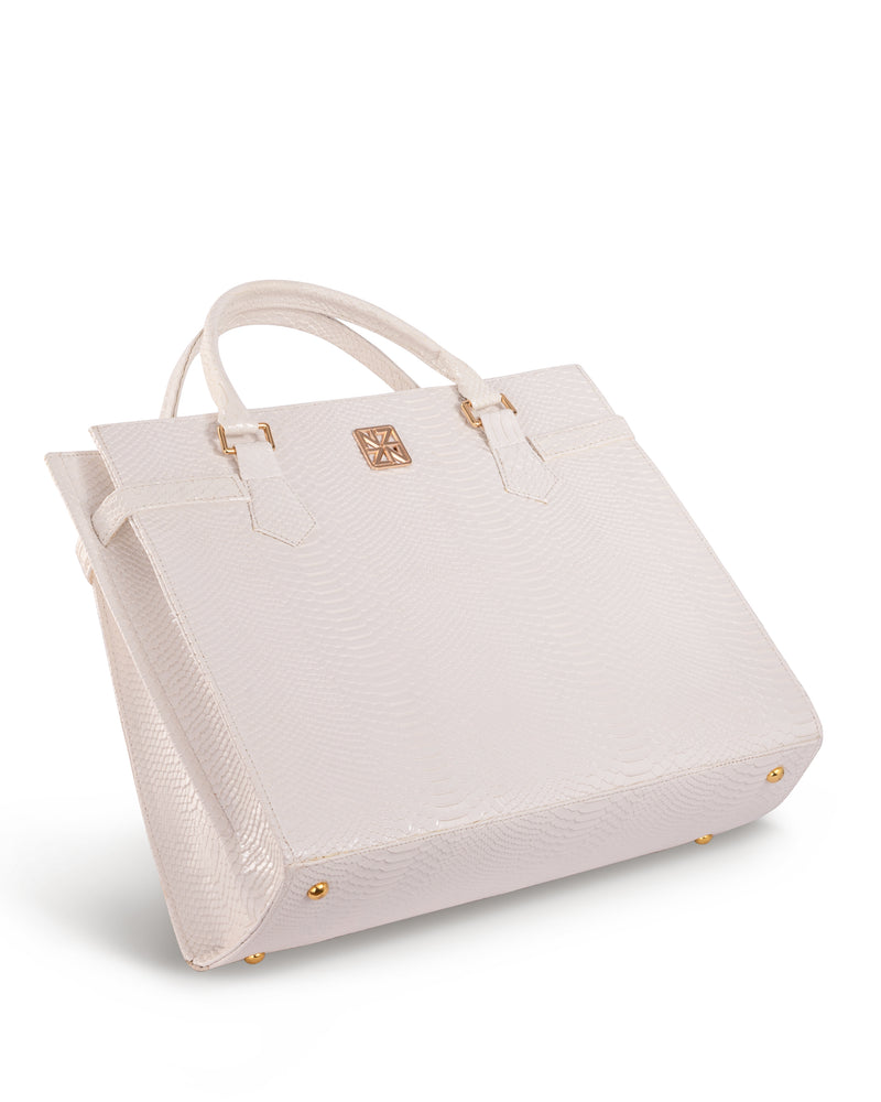 NANZ MAJESTÉ MAXI TOTE HANDBAG - WHITE