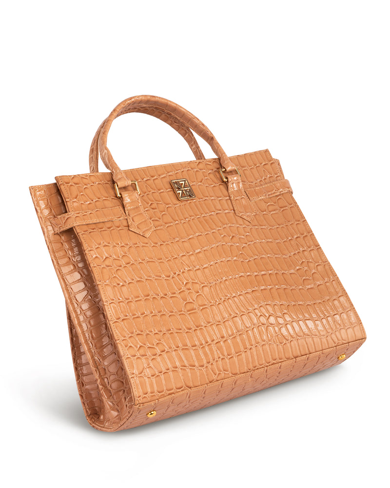 NANZ MAJESTÉ MAXI TOTE HANDBAG - TAN