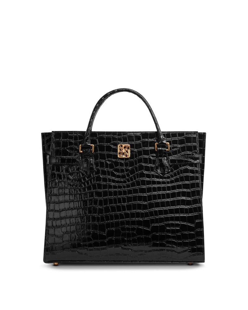 NANZ  MAJESTÉ MAXI TOTE HANDBAG - BLACK