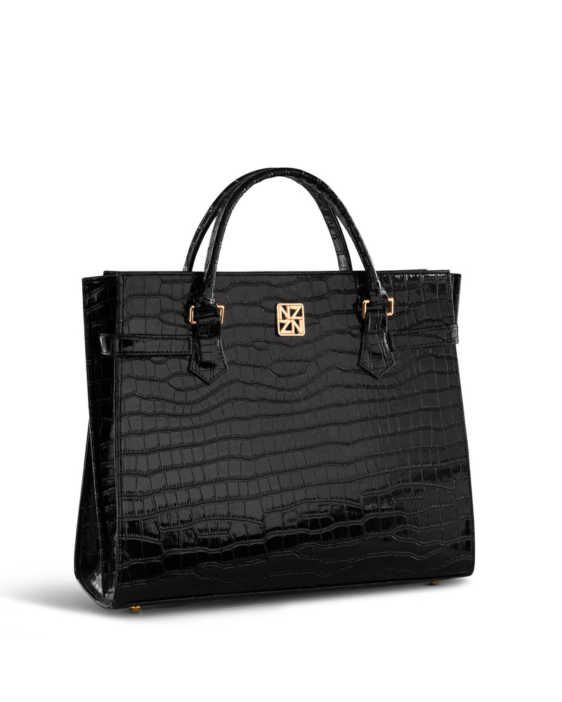 NANZ  MAJESTÉ MAXI TOTE HANDBAG - BLACK