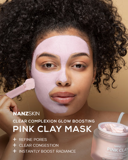 NANZSKIN clear complexion glow boosting pink clay mask