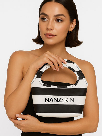 NANZ Milano Compacte Tote van Gekorreld Leer - Bordeauxrood