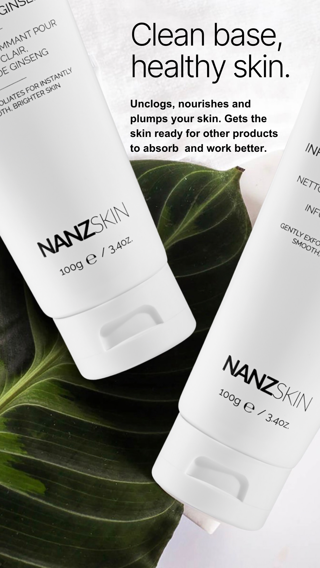 NANZSKIN heldere teint zachte scrub reiniger