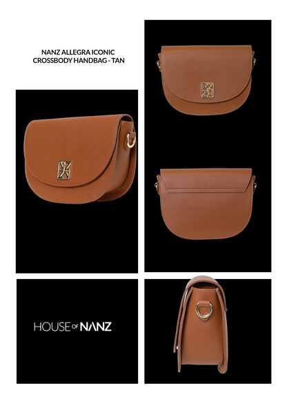 NANZ Allegra Iconic Crossbody Handbag - Tan