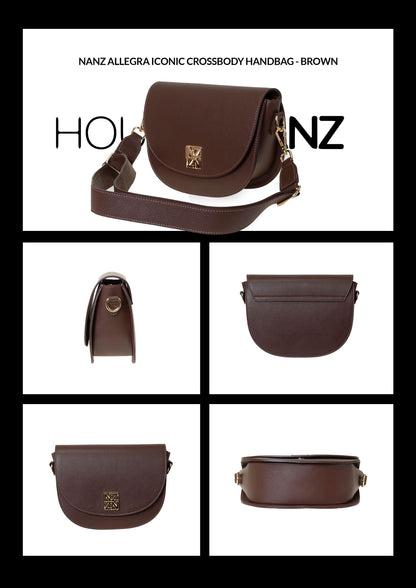 NANZ Allegra Iconic Crossbody Handbag - Brown