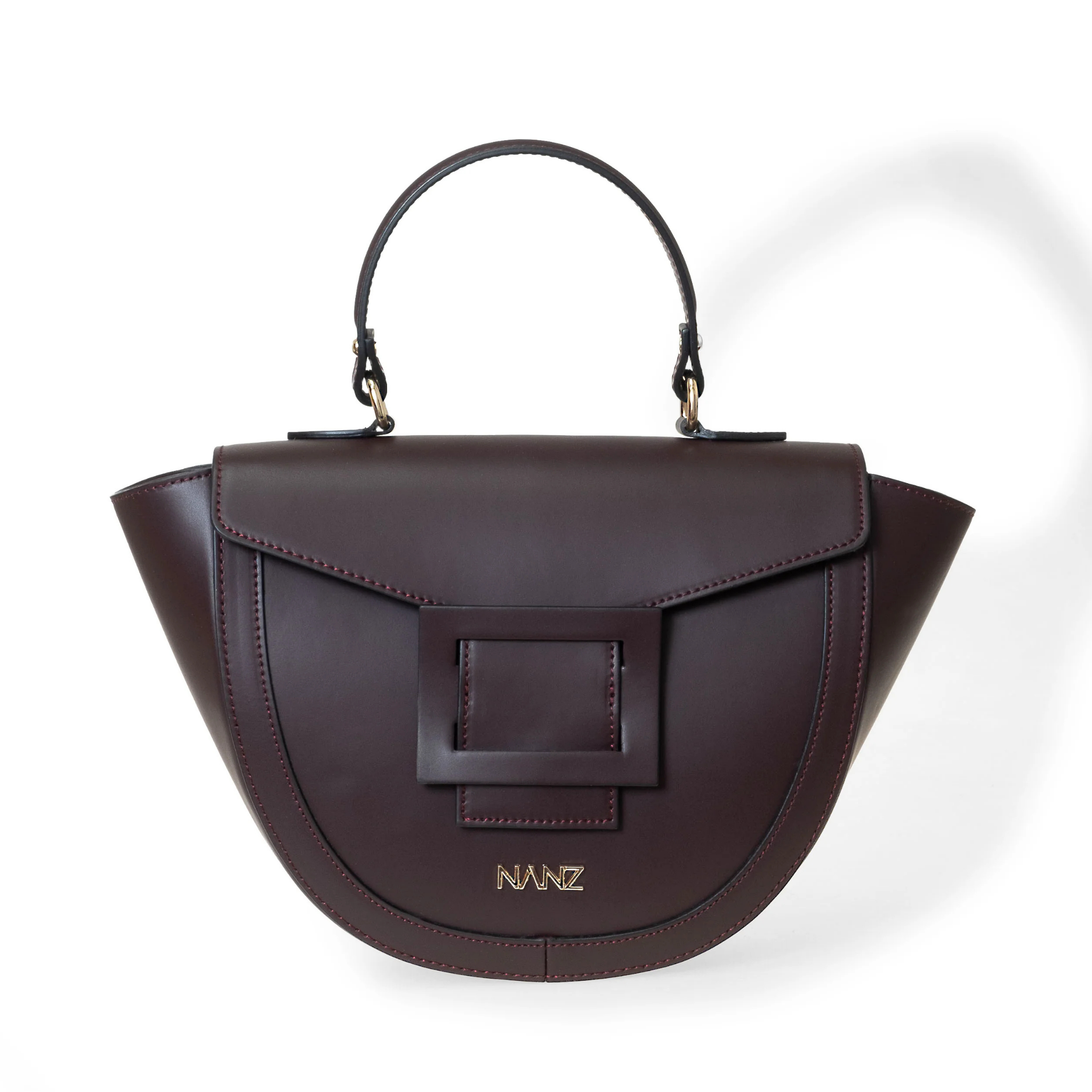 NANZ Lucella Sculpture Handbag -  Burgundy