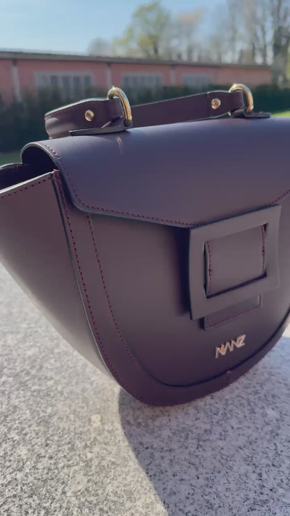 NANZ Lucella Sculpture Handbag -  Burgundy