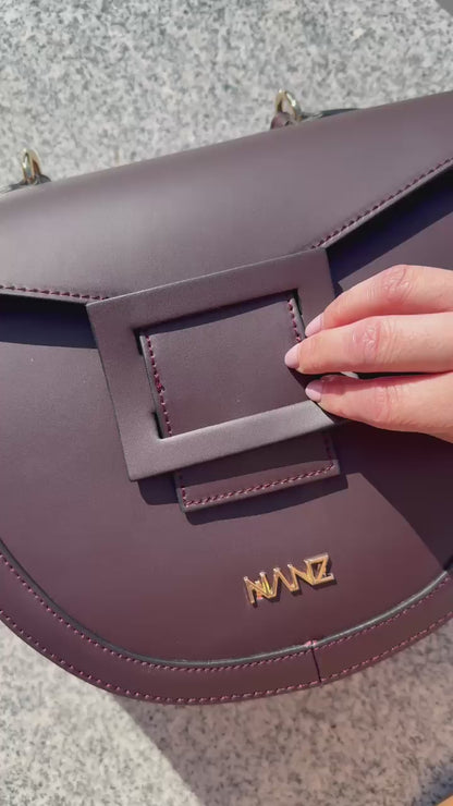 NANZ Lucella Sculpture Handbag -  Burgundy