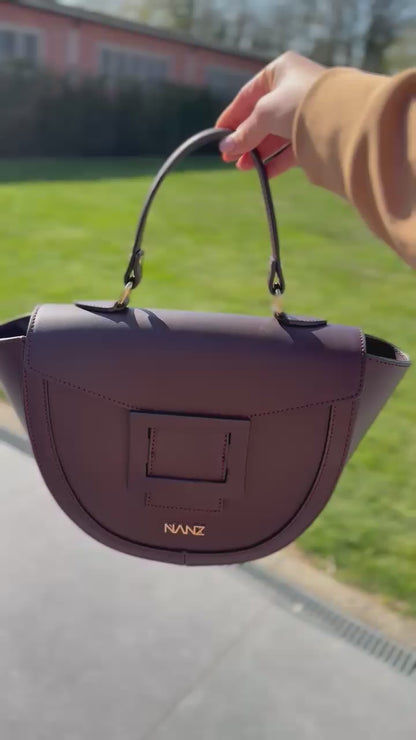 NANZ Lucella Sculpture Handbag -  Burgundy